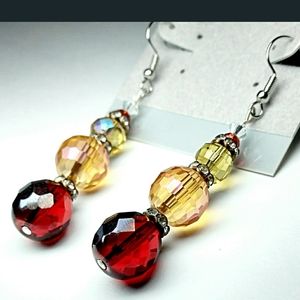 Dangle Swarovski crystal earrings.